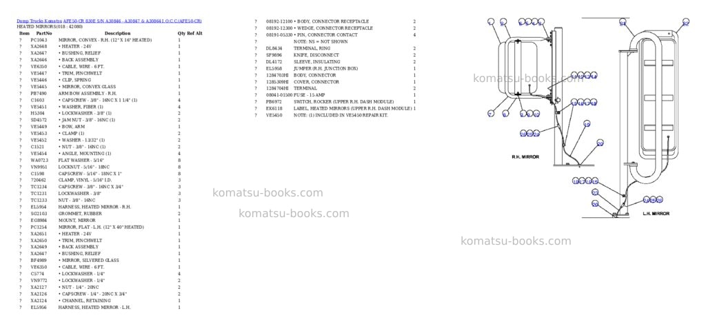 Komatsu afe50-cr 830e s/n a30846 - a30847 & a30864 i.o.c.c. Parts catalog cover Page 9