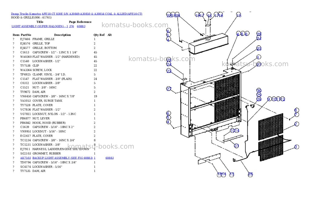 Komatsu afe50-ct 830e s/n a30849-a30850 & a30854 coal & allied Parts catalog cover Page 3 Komatsu afe50-ct 830e s/n a30849-a30850 & a30854 coal & allied Parts catalog cover Page 3