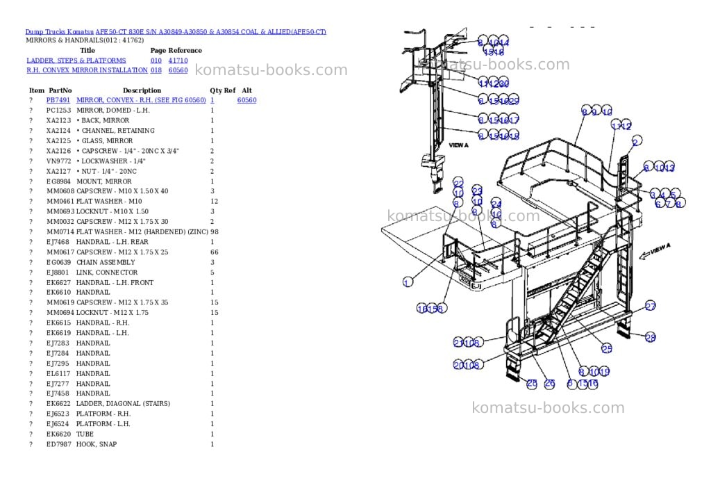 Komatsu afe50-ct 830e s/n a30849-a30850 & a30854 coal & allied Parts catalog cover Page 6 Komatsu afe50-ct 830e s/n a30849-a30850 & a30854 coal & allied Parts catalog cover Page 6