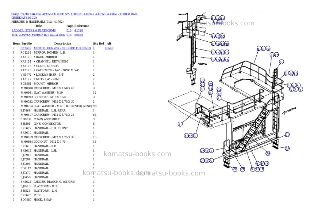 Komatsu afe50-cu 830e s/n a30852 - a30853, a30855, a30857 - a30858 hail creek Parts catalog cover Page 6 Komatsu afe50-cu 830e s/n a30852 - a30853, a30855, a30857 - a30858 hail creek Parts catalog cover Page 6