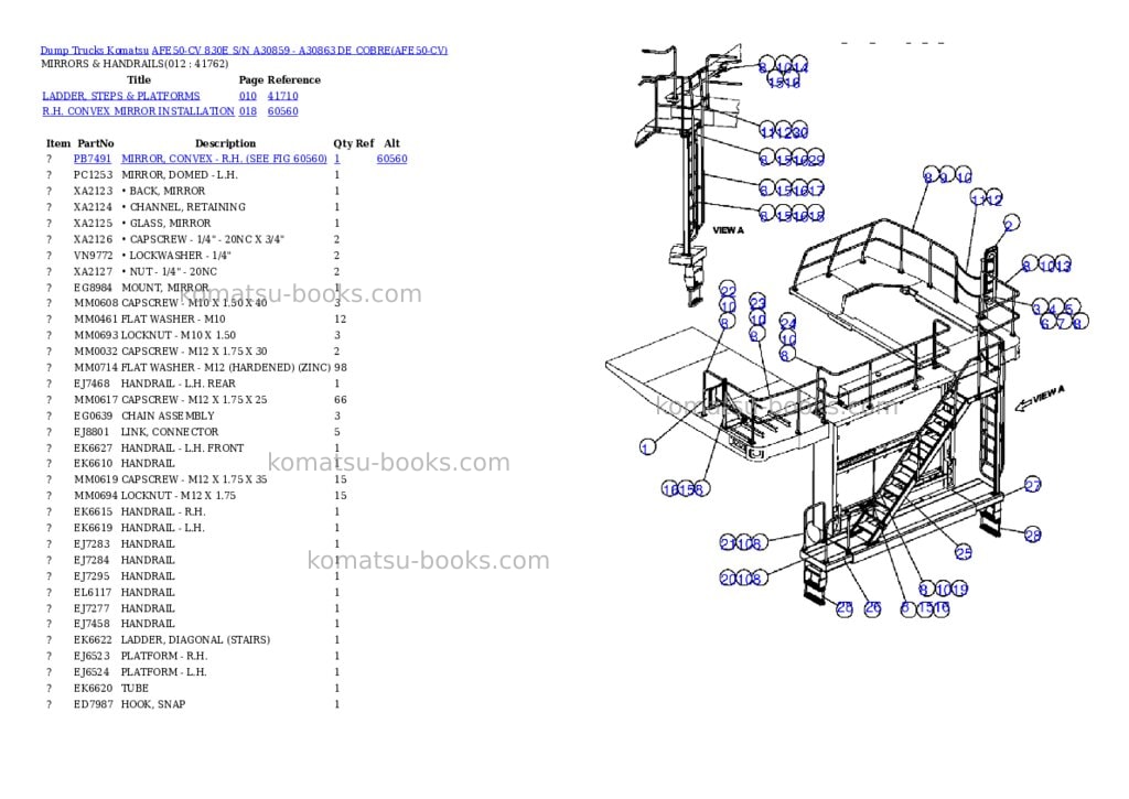 Komatsu afe50-cv 830e s/n a30859 - a30863 de cobre Parts catalog cover Page 6 Komatsu afe50-cv 830e s/n a30859 - a30863 de cobre Parts catalog cover Page 6