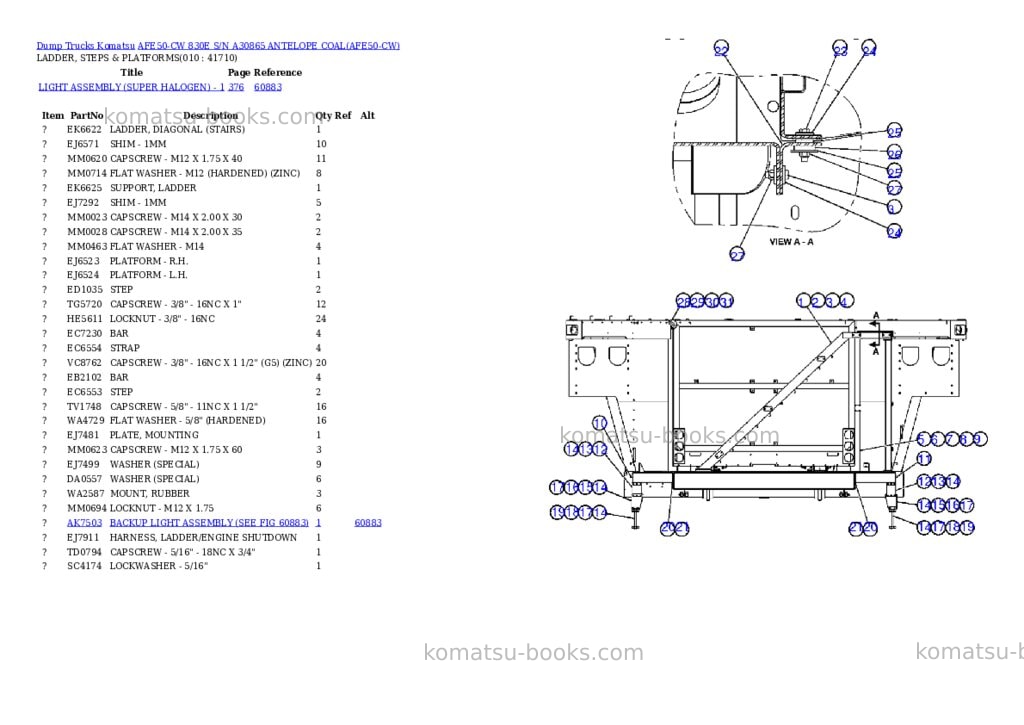 Komatsu afe50-cw 830e s/n a30865 antelope coal Parts catalog cover Page 5 Komatsu afe50-cw 830e s/n a30865 antelope coal Parts catalog cover Page 5