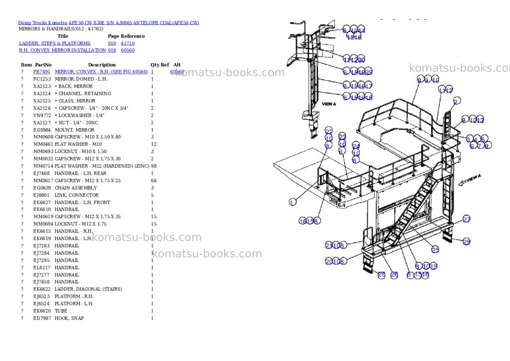 Komatsu afe50-cw 830e s/n a30865 antelope coal Parts catalog cover Page 6 Komatsu afe50-cw 830e s/n a30865 antelope coal Parts catalog cover Page 6