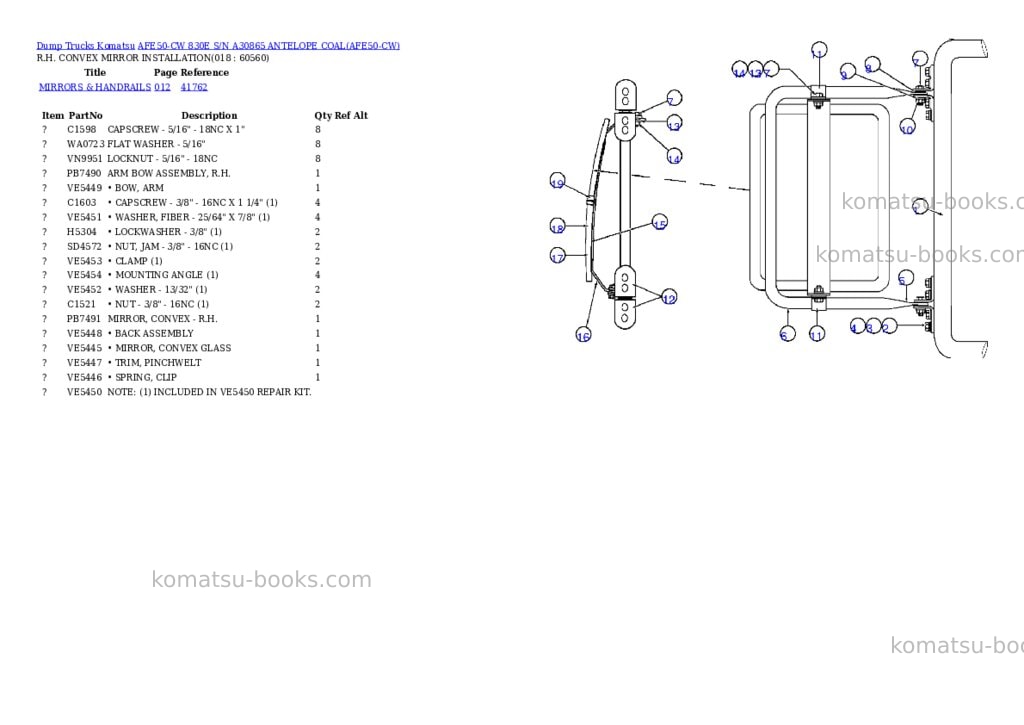 Komatsu afe50-cw 830e s/n a30865 antelope coal Parts catalog cover Page 9 Komatsu afe50-cw 830e s/n a30865 antelope coal Parts catalog cover Page 9