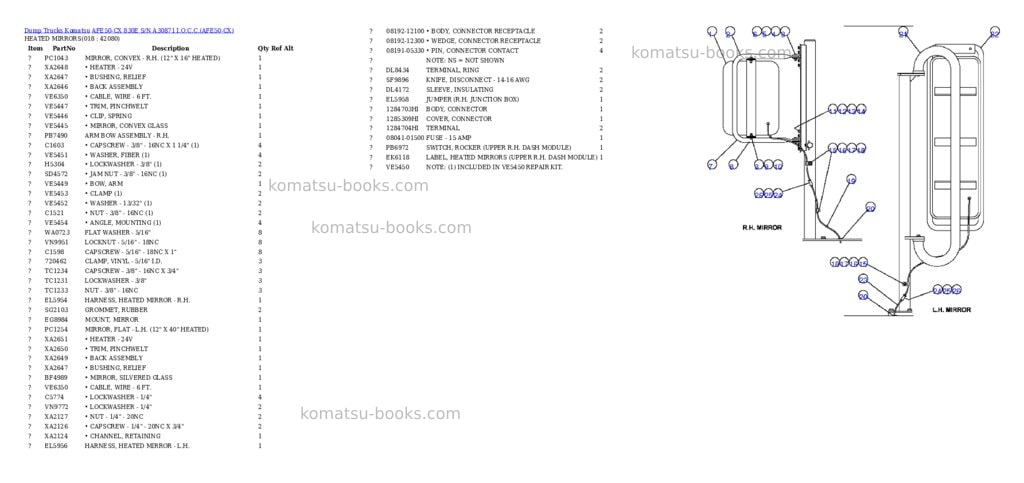 Komatsu afe50-cx 830e s/n a30871 i.o.c.c. Parts catalog cover Page 9