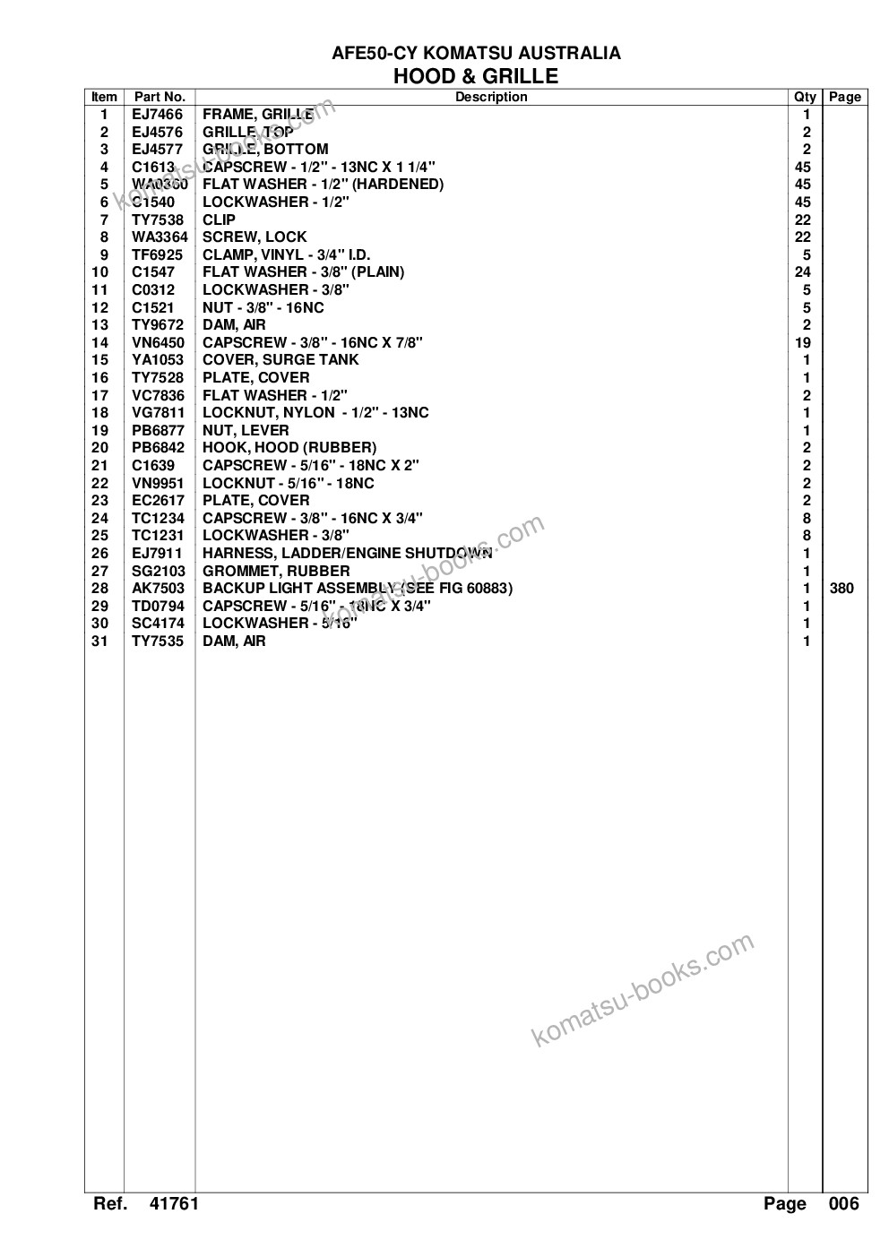 Komatsu afe50-cy 830e s/n a30876 - a30879 komatsu australia Parts catalog cover Page 9 Komatsu afe50-cy 830e s/n a30876 - a30879 komatsu australia Parts catalog cover Page 9