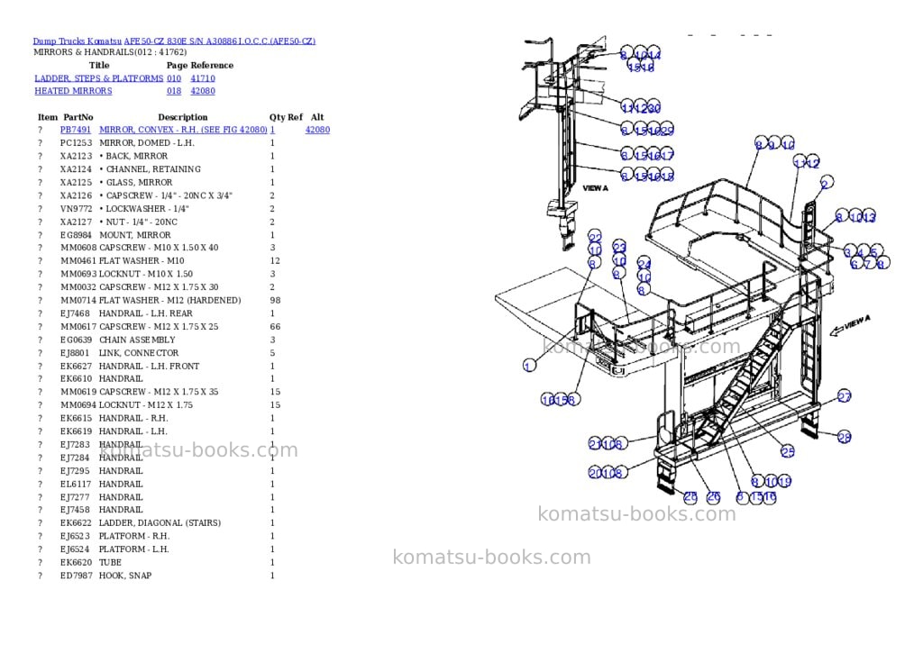 Komatsu afe50-cz 830e s/n a30886 i.o.c.c. Parts catalog cover Page 6 Komatsu afe50-cz 830e s/n a30886 i.o.c.c. Parts catalog cover Page 6