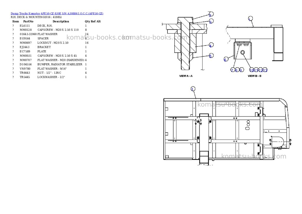 Komatsu afe50-cz 830e s/n a30886 i.o.c.c. Parts catalog cover Page 8 Komatsu afe50-cz 830e s/n a30886 i.o.c.c. Parts catalog cover Page 8