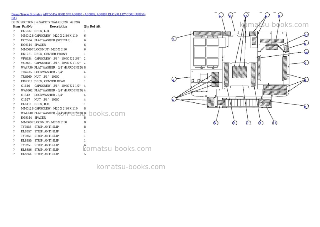 Komatsu afe50-da 830e s/n a30880 - a30885, a30887 elk valley coal Parts catalog cover Page 10 Komatsu afe50-da 830e s/n a30880 - a30885, a30887 elk valley coal Parts catalog cover Page 10