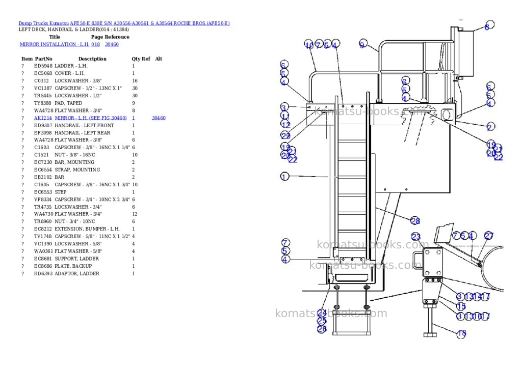 Komatsu afe50-e 830e s/n a30556-a30561 & a30564 roche bros. Parts catalog cover Page 7 Komatsu afe50-e 830e s/n a30556-a30561 & a30564 roche bros. Parts catalog cover Page 7