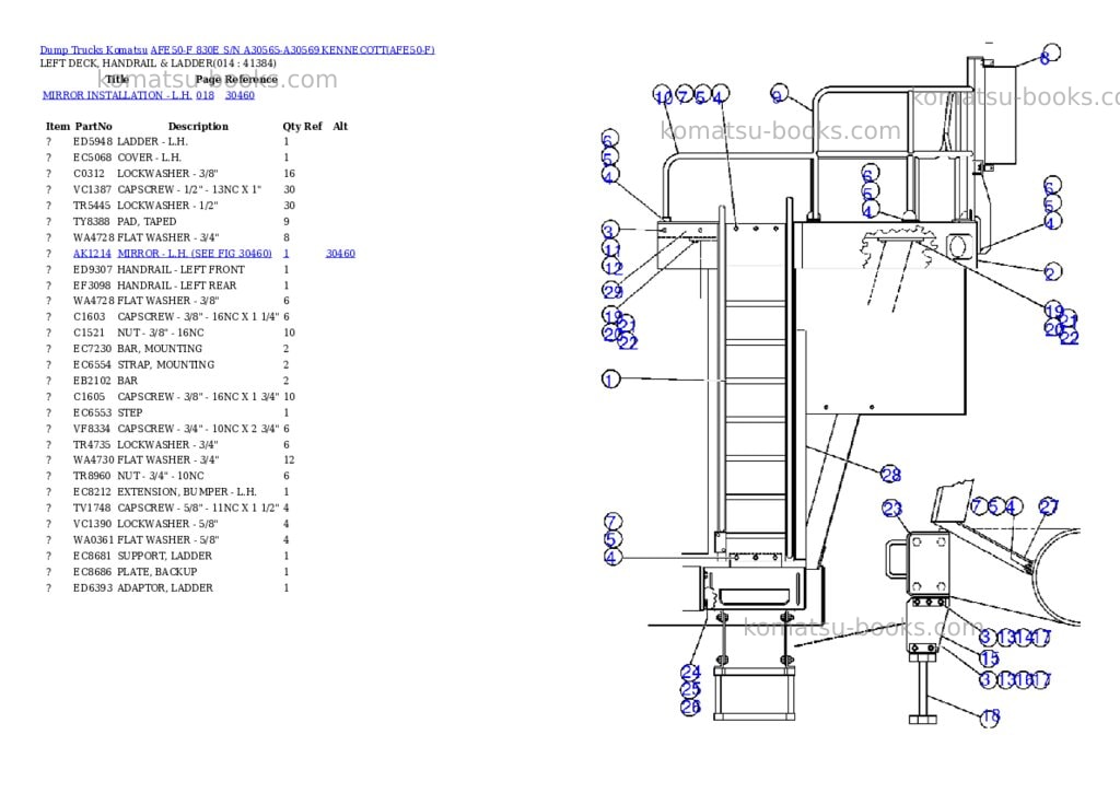 Komatsu afe50-f 830e s/n a30565-a30569 kennecott Parts catalog cover Page 7 Komatsu afe50-f 830e s/n a30565-a30569 kennecott Parts catalog cover Page 7