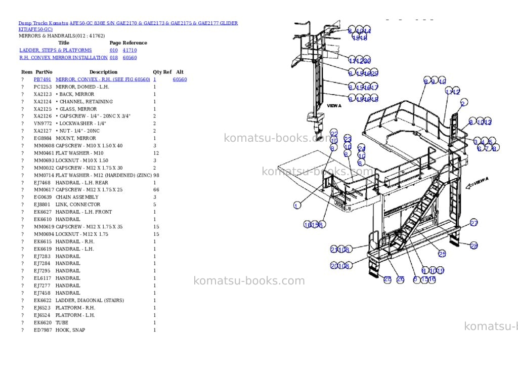 Komatsu afe50-gc 830e s/n gae2170 & gae2173 & gae2175 & gae2177 glider kit Parts catalog cover Page 6 Komatsu afe50-gc 830e s/n gae2170 & gae2173 & gae2175 & gae2177 glider kit Parts catalog cover Page 6