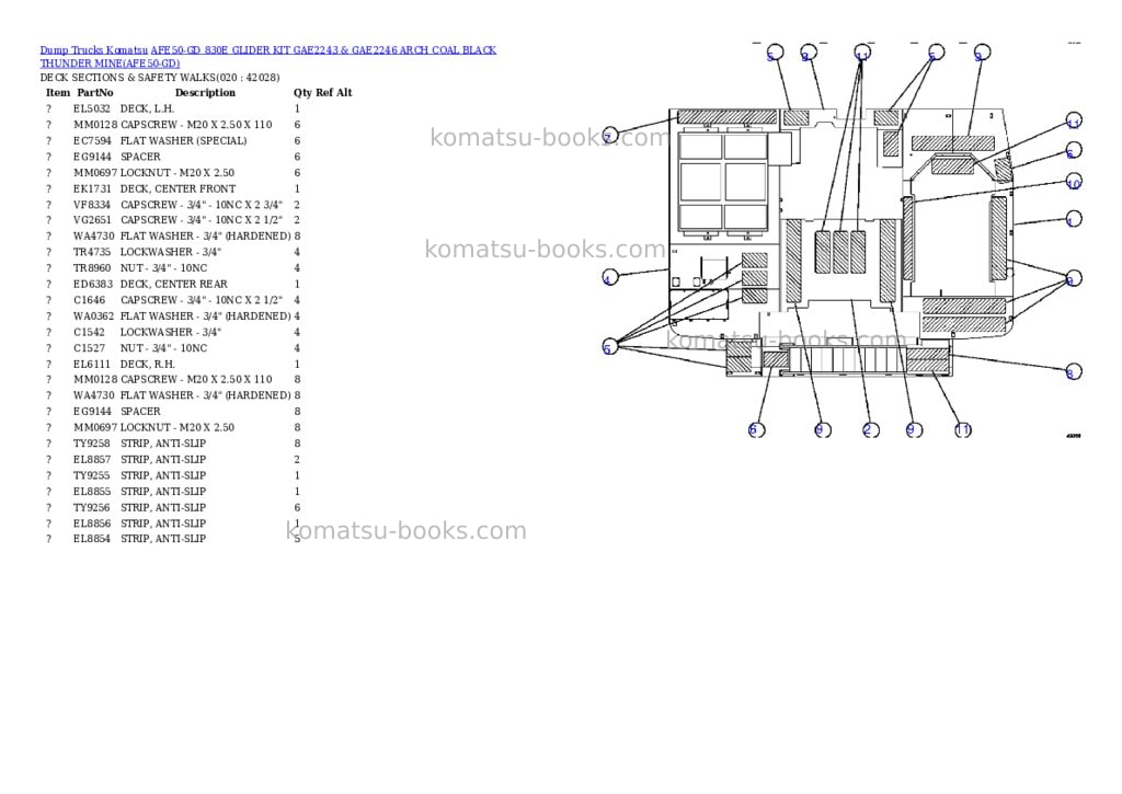 Komatsu afe50-gd 830e glider kit gae2243 & gae2246 arch coal black thunder mine Parts catalog cover Page 10 Komatsu afe50-gd 830e glider kit gae2243 & gae2246 arch coal black thunder mine Parts catalog cover Page 10