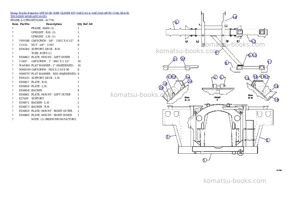 Komatsu afe50-gd 830e glider kit gae2243 & gae2246 arch coal black thunder mine Parts catalog cover Page 4 Komatsu afe50-gd 830e glider kit gae2243 & gae2246 arch coal black thunder mine Parts catalog cover Page 4