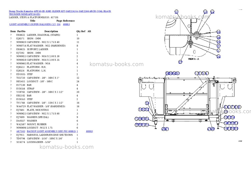 Komatsu afe50-gd 830e glider kit gae2243 & gae2246 arch coal black thunder mine Parts catalog cover Page 5 Komatsu afe50-gd 830e glider kit gae2243 & gae2246 arch coal black thunder mine Parts catalog cover Page 5