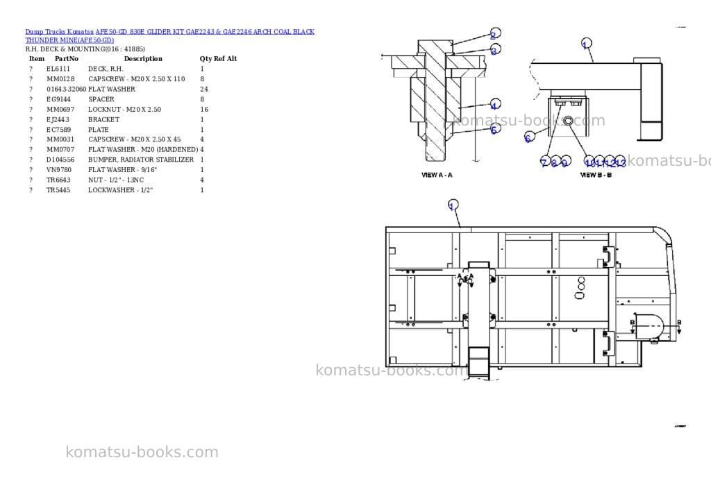 Komatsu afe50-gd 830e glider kit gae2243 & gae2246 arch coal black thunder mine Parts catalog cover Page 8 Komatsu afe50-gd 830e glider kit gae2243 & gae2246 arch coal black thunder mine Parts catalog cover Page 8
