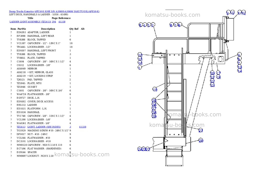 Komatsu afe50-k 830e s/n a30600-a30606 yakutugol Parts catalog cover Page 8 Komatsu afe50-k 830e s/n a30600-a30606 yakutugol Parts catalog cover Page 8