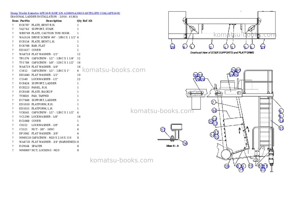 Komatsu afe50-r 830e s/n a30609-a30610 antelope coal Parts catalog cover Page 7 Komatsu afe50-r 830e s/n a30609-a30610 antelope coal Parts catalog cover Page 7