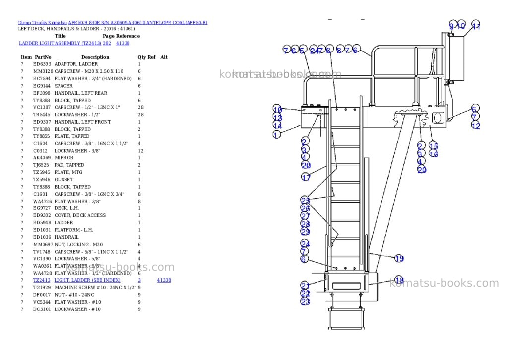 Komatsu afe50-r 830e s/n a30609-a30610 antelope coal Parts catalog cover Page 8 Komatsu afe50-r 830e s/n a30609-a30610 antelope coal Parts catalog cover Page 8