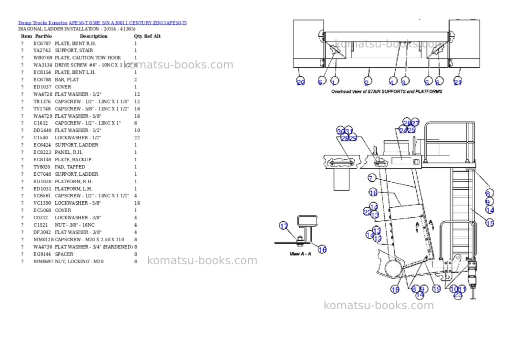 Komatsu afe50-t 830e s/n a30611 century zinc Parts catalog cover Page 7 Komatsu afe50-t 830e s/n a30611 century zinc Parts catalog cover Page 7