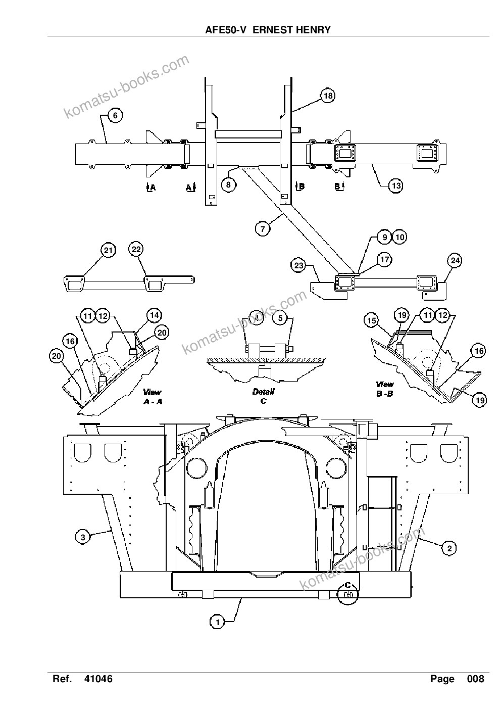 Komatsu afe50-v 830e s/n a30612-a30614 ernest henry Parts catalog cover Page 10