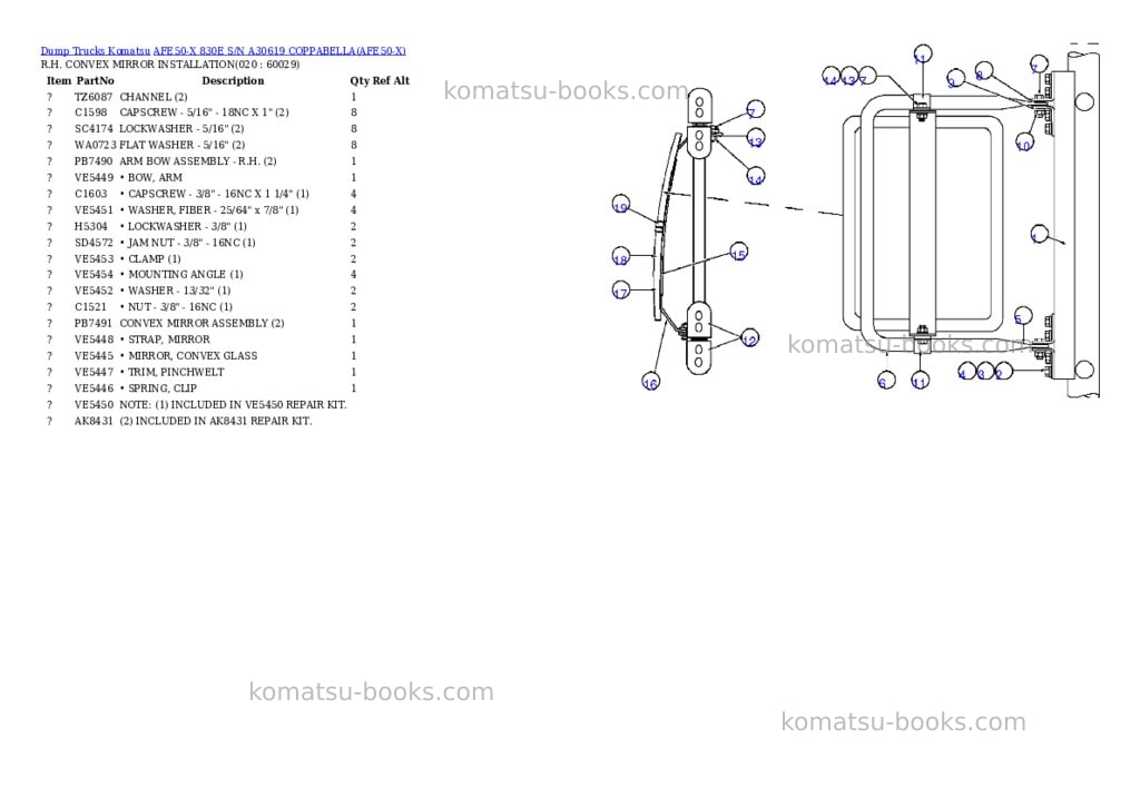 Komatsu afe50-x 830e s/n a30619 coppabella Parts catalog cover Page 10 Komatsu afe50-x 830e s/n a30619 coppabella Parts catalog cover Page 10