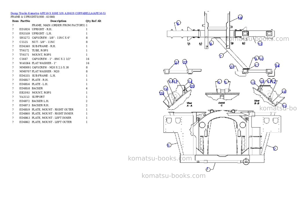 Komatsu afe50-x 830e s/n a30619 coppabella Parts catalog cover Page 4 Komatsu afe50-x 830e s/n a30619 coppabella Parts catalog cover Page 4