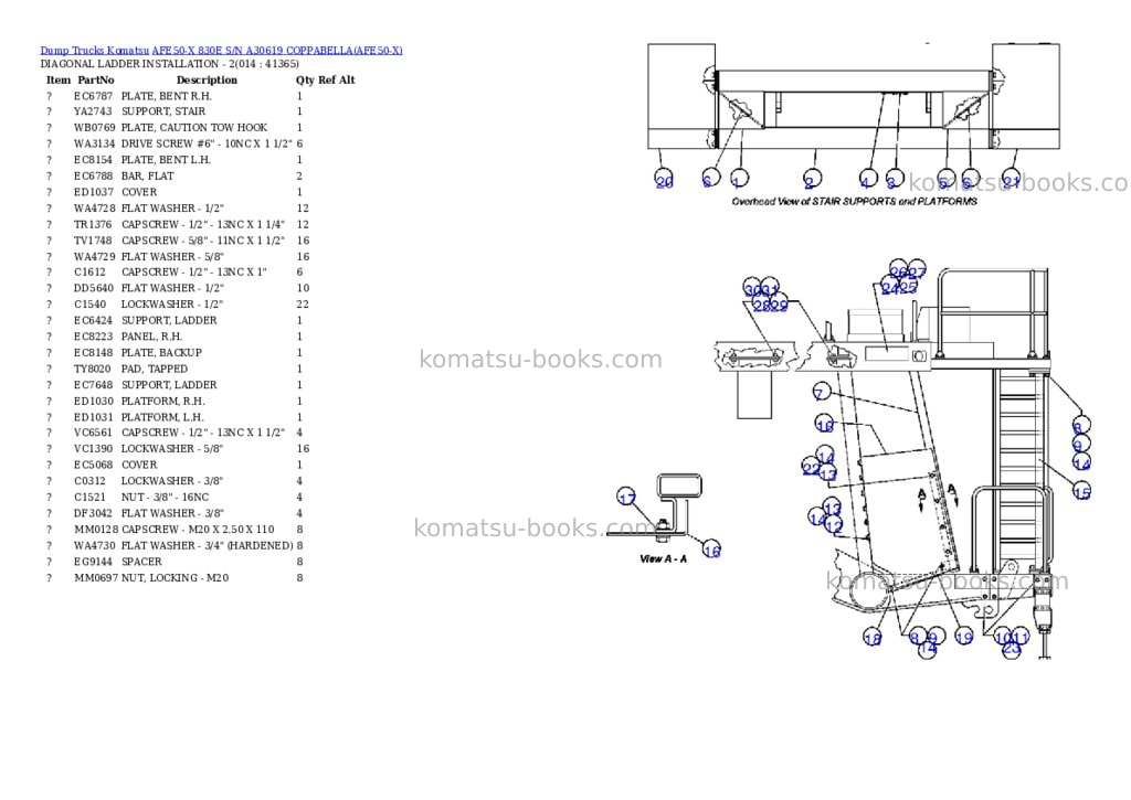 Komatsu afe50-x 830e s/n a30619 coppabella Parts catalog cover Page 7 Komatsu afe50-x 830e s/n a30619 coppabella Parts catalog cover Page 7