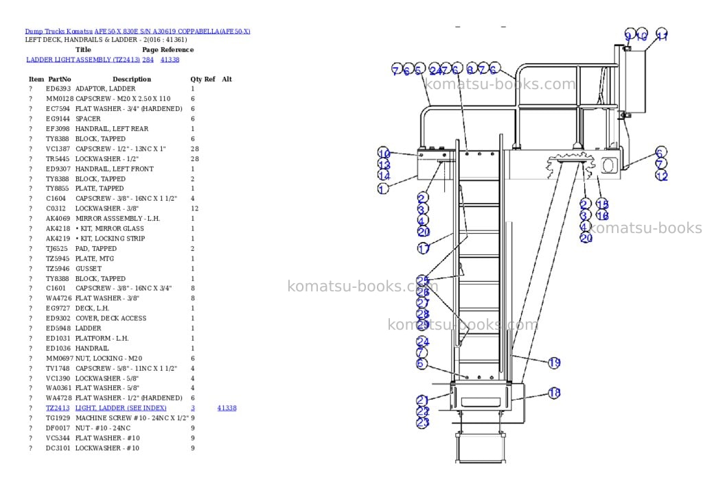 Komatsu afe50-x 830e s/n a30619 coppabella Parts catalog cover Page 8 Komatsu afe50-x 830e s/n a30619 coppabella Parts catalog cover Page 8