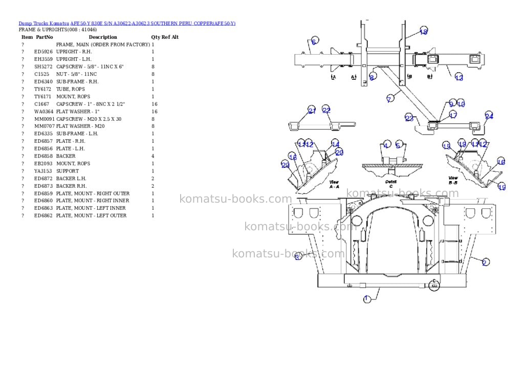 Komatsu afe50-y 830e s/n a30622-a30623 southern peru copper Parts catalog cover Page 4 Komatsu afe50-y 830e s/n a30622-a30623 southern peru copper Parts catalog cover Page 4