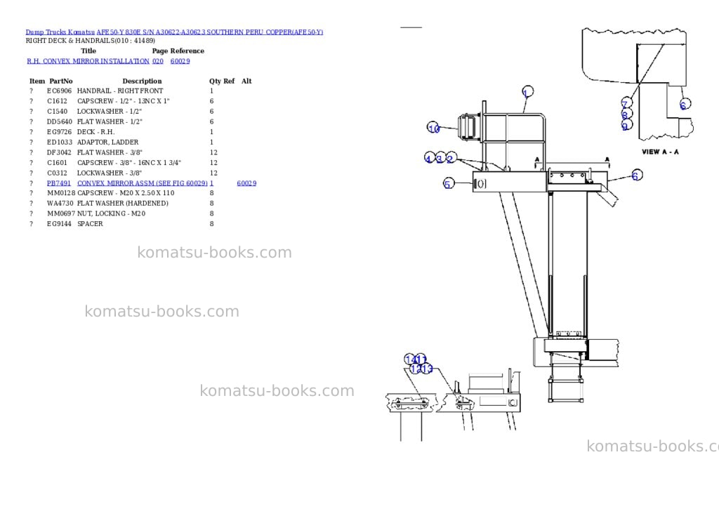 Komatsu afe50-y 830e s/n a30622-a30623 southern peru copper Parts catalog cover Page 5 Komatsu afe50-y 830e s/n a30622-a30623 southern peru copper Parts catalog cover Page 5