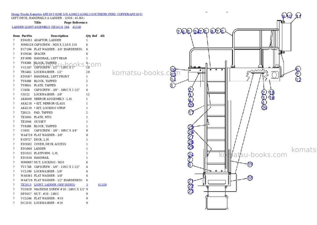 Komatsu afe50-y 830e s/n a30622-a30623 southern peru copper Parts catalog cover Page 8 Komatsu afe50-y 830e s/n a30622-a30623 southern peru copper Parts catalog cover Page 8