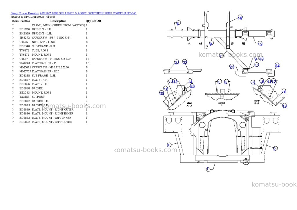 Komatsu afe50-z 830e s/n a30620 & a30621 southern peru copper Parts catalog cover Page 4 Komatsu afe50-z 830e s/n a30620 & a30621 southern peru copper Parts catalog cover Page 4