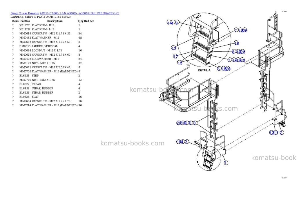 Komatsu afe51-c 960e-1 s/n a30025 - a30026 hail creek Parts catalog cover Page 8 Komatsu afe51-c 960e-1 s/n a30025 - a30026 hail creek Parts catalog cover Page 8