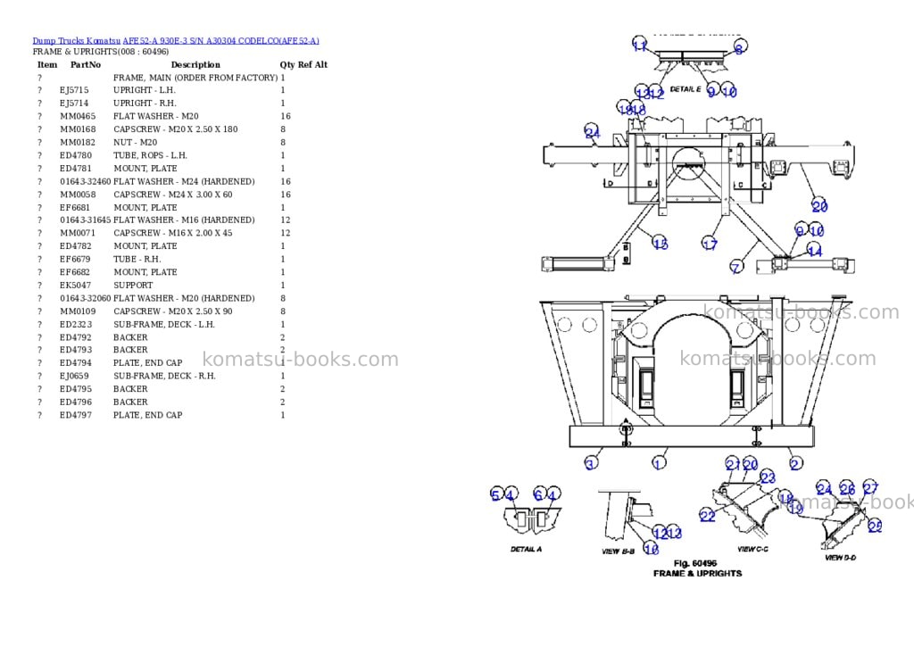 Komatsu afe52-a 930e-3 s/n a30304 codelco Parts catalog cover Page 4