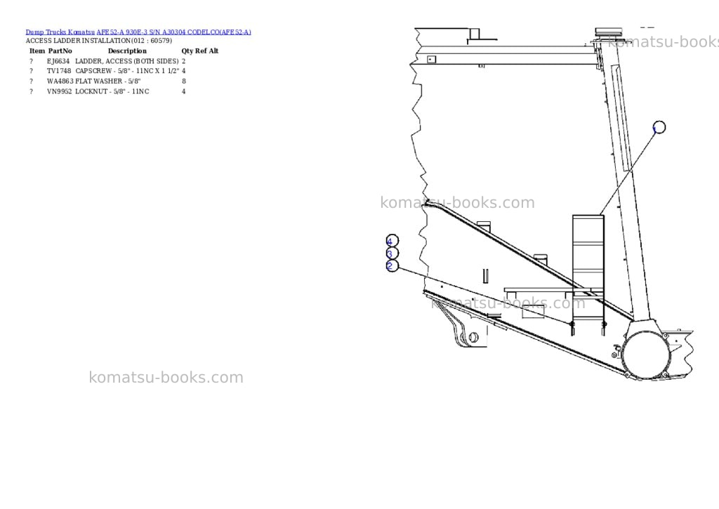 Komatsu afe52-a 930e-3 s/n a30304 codelco Parts catalog cover Page 6