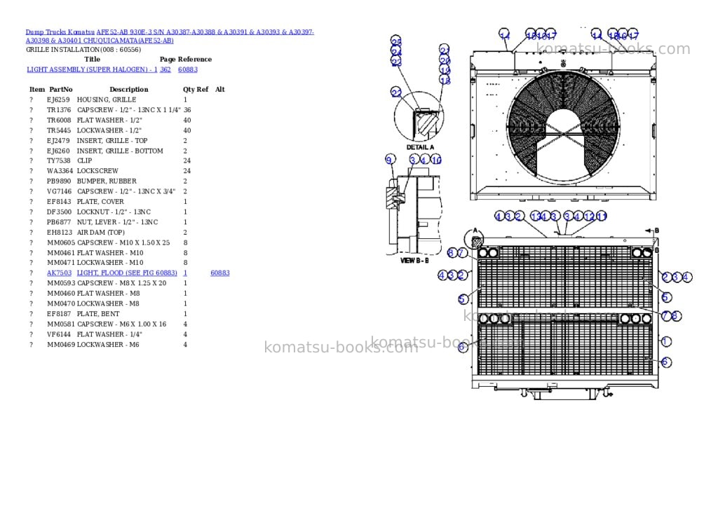 Komatsu afe52-ab 930e-3 s/n a30387-a30388 & a30391 & a30393 & a30397-a30398 & a30401 chuquicamata Parts catalog cover Page 4