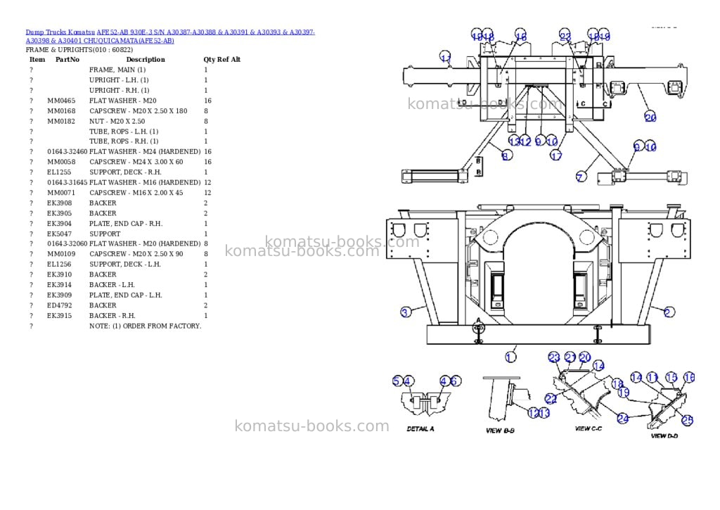 Komatsu afe52-ab 930e-3 s/n a30387-a30388 & a30391 & a30393 & a30397-a30398 & a30401 chuquicamata Parts catalog cover Page 5