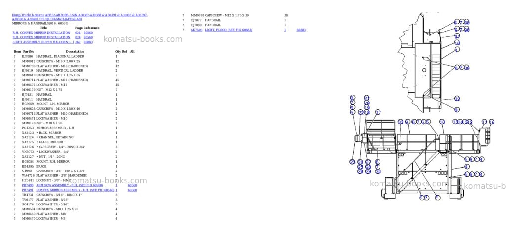 Komatsu afe52-ab 930e-3 s/n a30387-a30388 & a30391 & a30393 & a30397-a30398 & a30401 chuquicamata Parts catalog cover Page 8