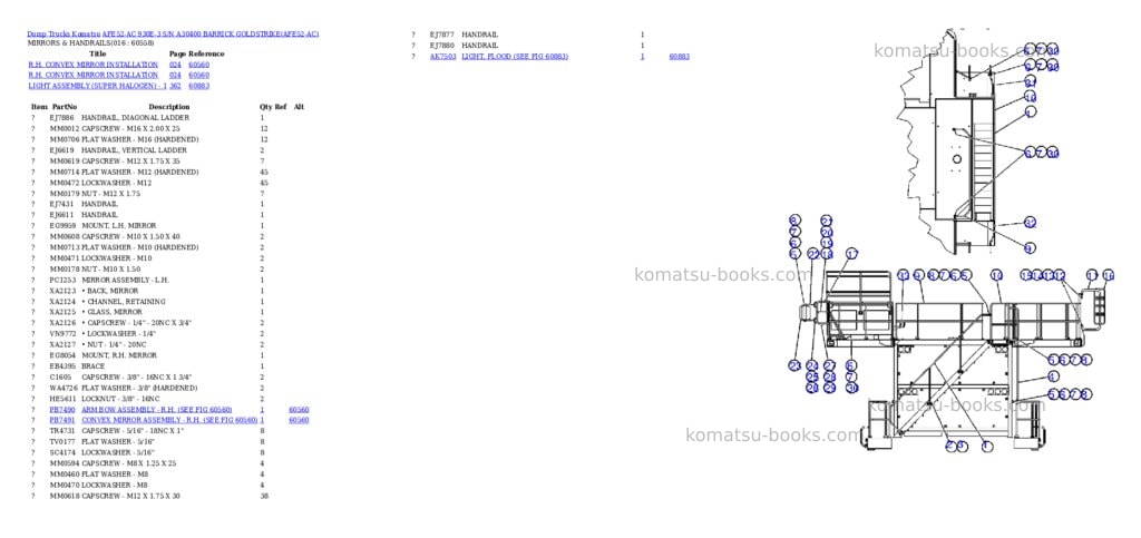 Komatsu afe52-ac 930e-3 s/n a30400 barrick goldstrike Parts catalog cover Page 8