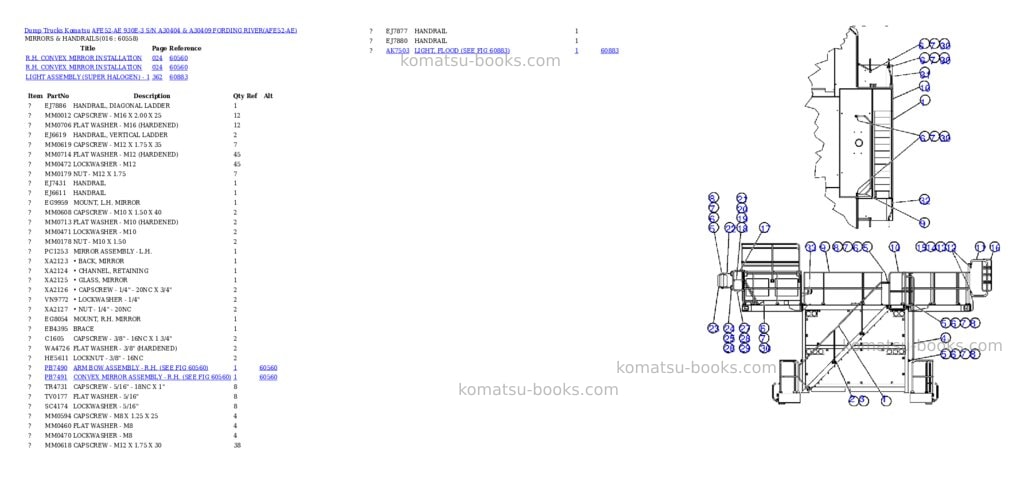 Komatsu afe52-ae 930e-3 s/n a30404 & a30409 fording river Parts catalog cover Page 8