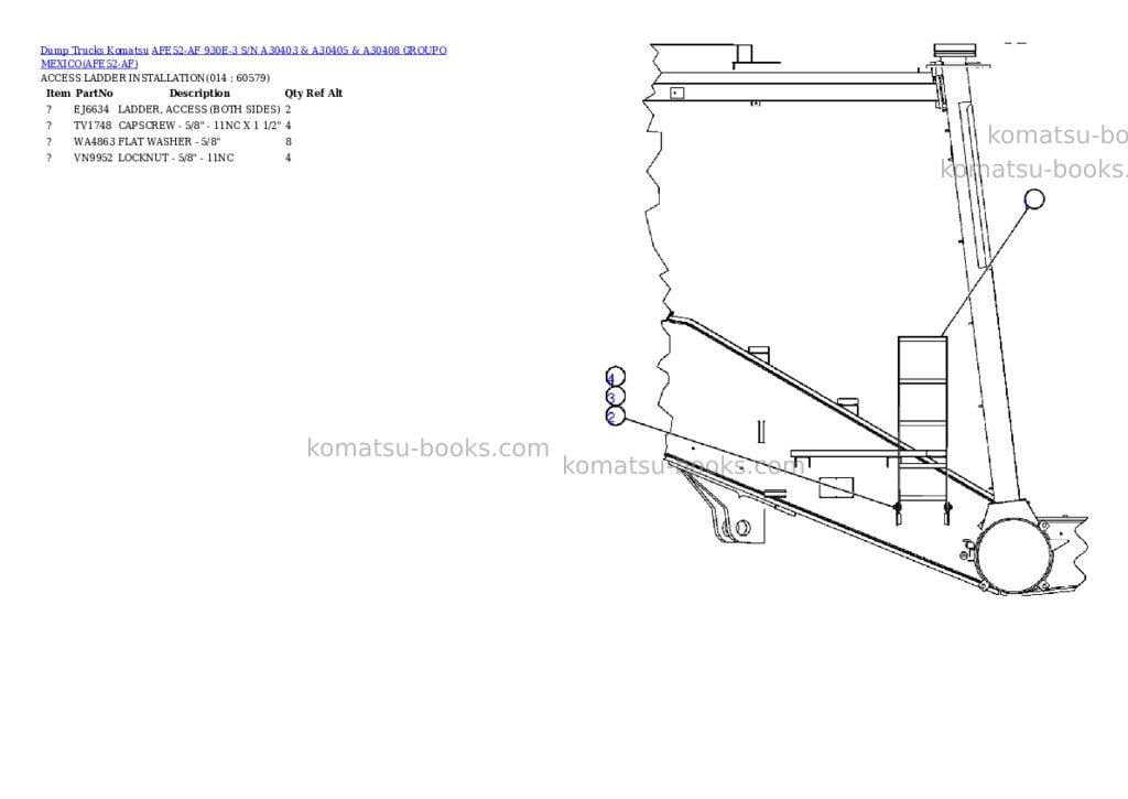 Komatsu afe52-af 930e-3 s/n a30403 & a30405 & a30408 groupo mexico Parts catalog cover Page 7