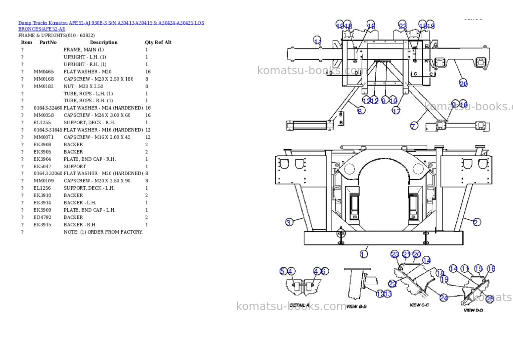 Komatsu afe52-aj 930e-3 s/n a30413-a30415 & a30424-a30425 los bronces Parts catalog cover Page 5 Komatsu afe52-aj 930e-3 s/n a30413-a30415 & a30424-a30425 los bronces Parts catalog cover Page 5