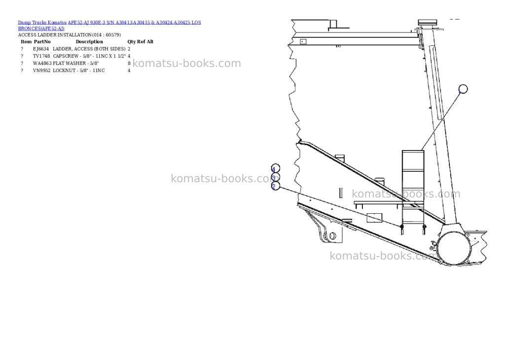 Komatsu afe52-aj 930e-3 s/n a30413-a30415 & a30424-a30425 los bronces Parts catalog cover Page 7 Komatsu afe52-aj 930e-3 s/n a30413-a30415 & a30424-a30425 los bronces Parts catalog cover Page 7