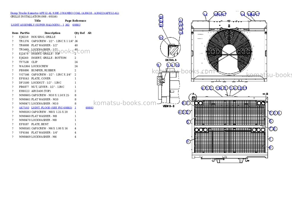 Komatsu afe52-al 930e-3 wambo coal a30418 - a30422 Parts catalog cover Page 4 Komatsu afe52-al 930e-3 wambo coal a30418 - a30422 Parts catalog cover Page 4