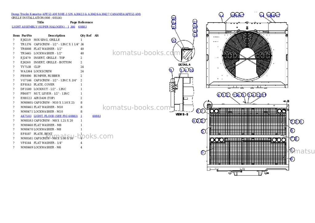 Komatsu afe52-am 930e-3 s/n a30423 & a30426-a30427 cananea Parts catalog cover Page 4