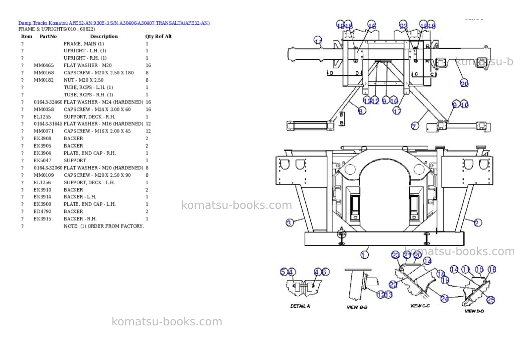 Komatsu afe52-an 930e-3 s/n a30406-a30407 transalta Parts catalog cover Page 5 Komatsu afe52-an 930e-3 s/n a30406-a30407 transalta Parts catalog cover Page 5