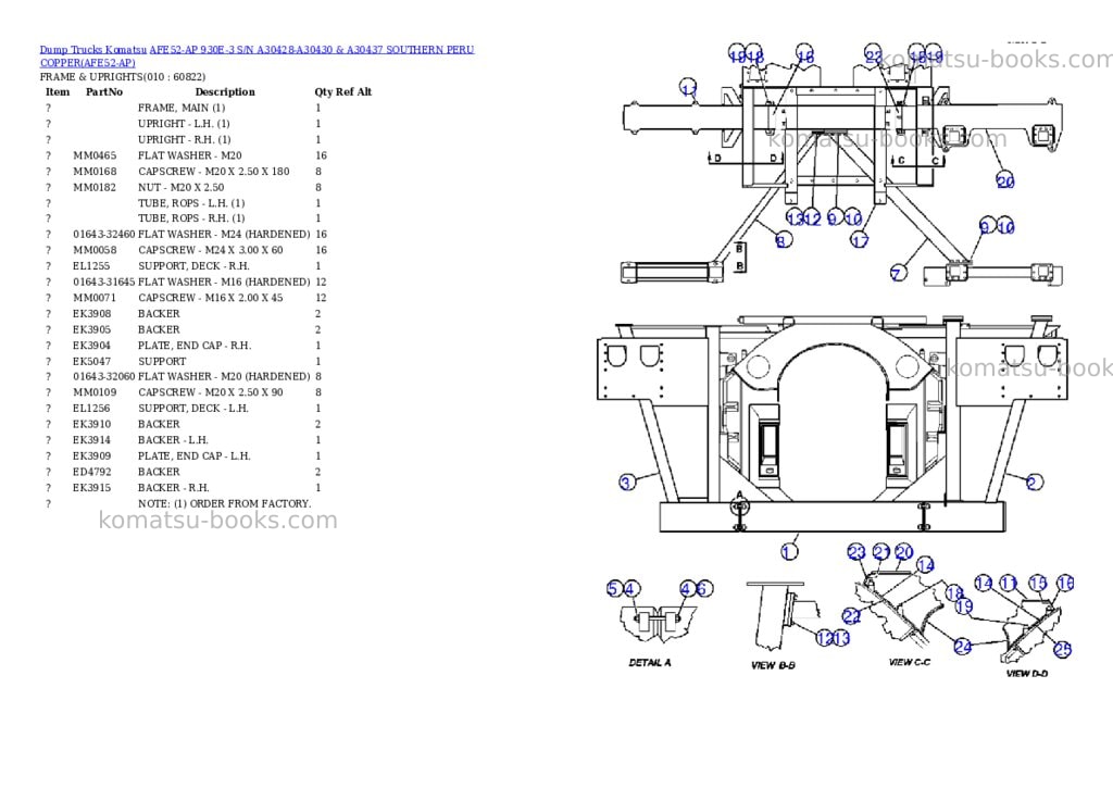Komatsu afe52-ap 930e-3 s/n a30428-a30430 & a30437 southern peru copper Parts catalog cover Page 5 Komatsu afe52-ap 930e-3 s/n a30428-a30430 & a30437 southern peru copper Parts catalog cover Page 5