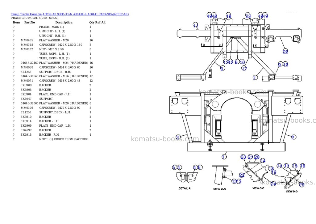Komatsu afe52-ar 930e-3 s/n a30434 & a30441 cananea Parts catalog cover Page 5