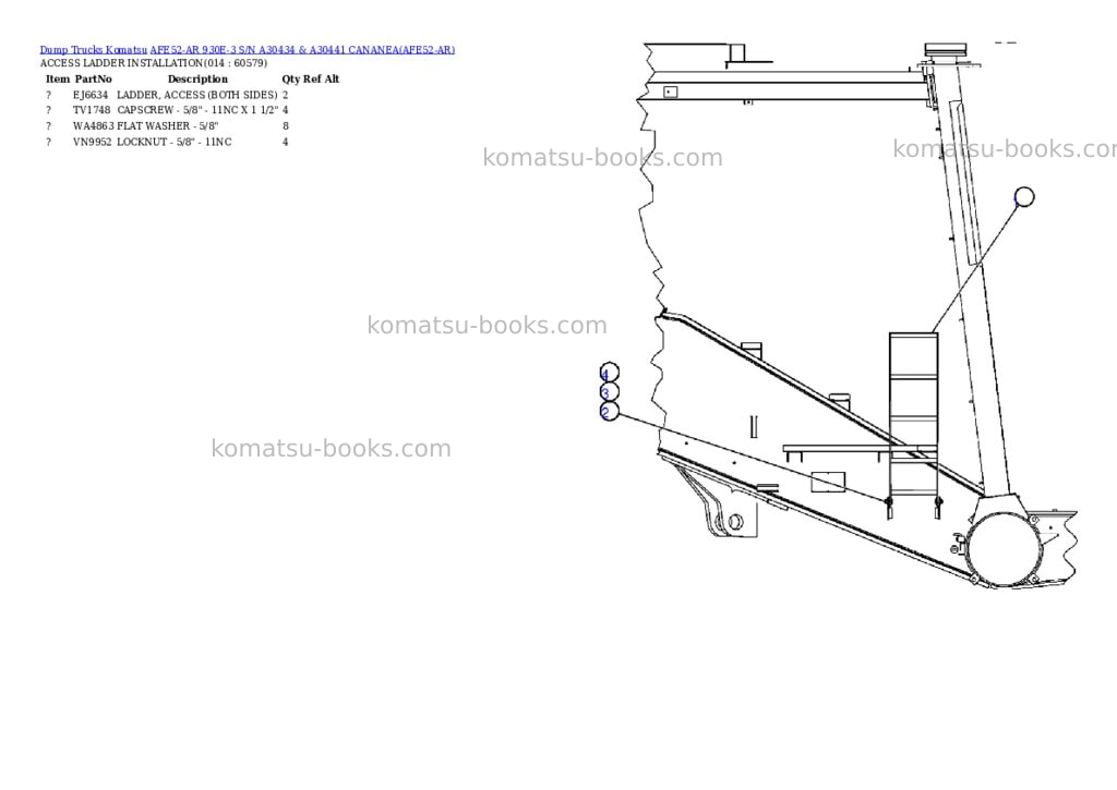 Komatsu afe52-ar 930e-3 s/n a30434 & a30441 cananea Parts catalog cover Page 7